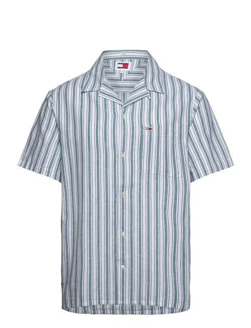 Tommy Jeans Tjm Stripe Linen Ss Shirt Ext Tommy Jeans Green