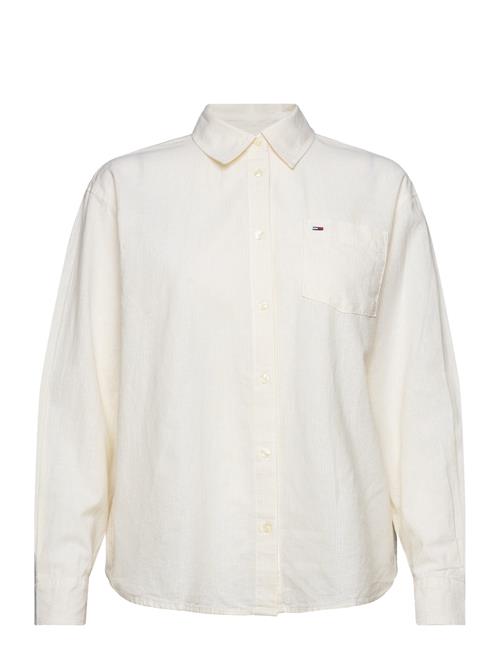 Tjw Boxy Stripe Linen Shirt Tommy Jeans White