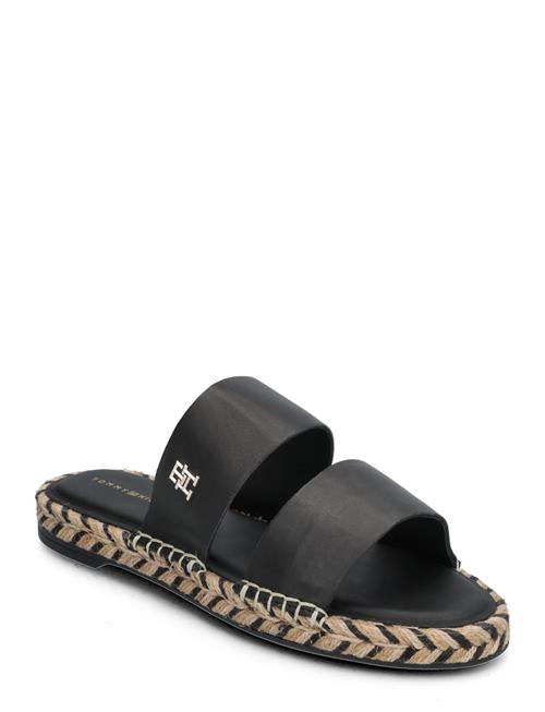 Th Leather Flat Esp Sandal Tommy Hilfiger Black