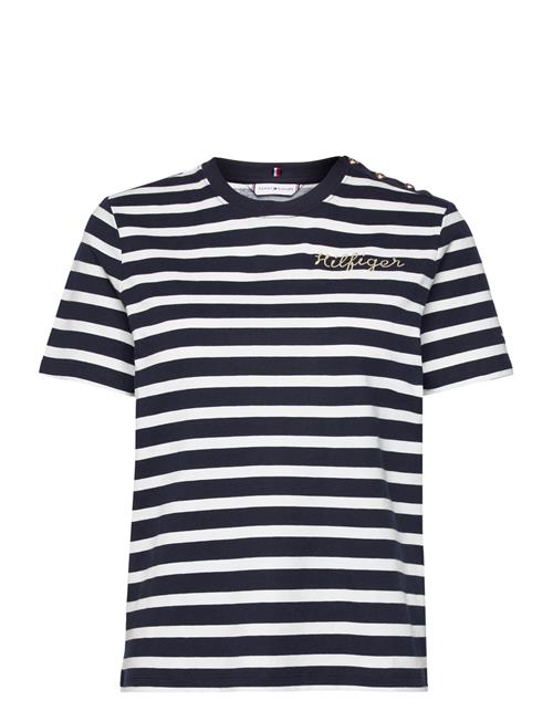 Tommy Hilfiger Reg Gold Button C-Nk Ss Tommy Hilfiger Navy