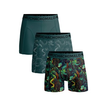 Muchachomalo 3P Cotton Stretch Boxer Grøn Mønster bomuld Medium Herre