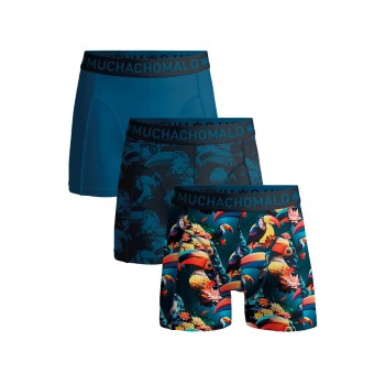 Muchachomalo 3P Cotton Stretch Boxer Blå Mønster bomuld X-Large Herre