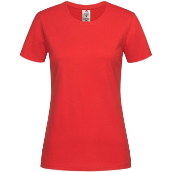 Se Stedman Classic T Organic Women Crew Neck Rød økologisk bomuld X-Small Dame ved Timarco