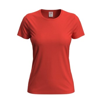 Se Stedman Classic Women T-shirt Orange/Rød bomuld Medium Dame ved Timarco