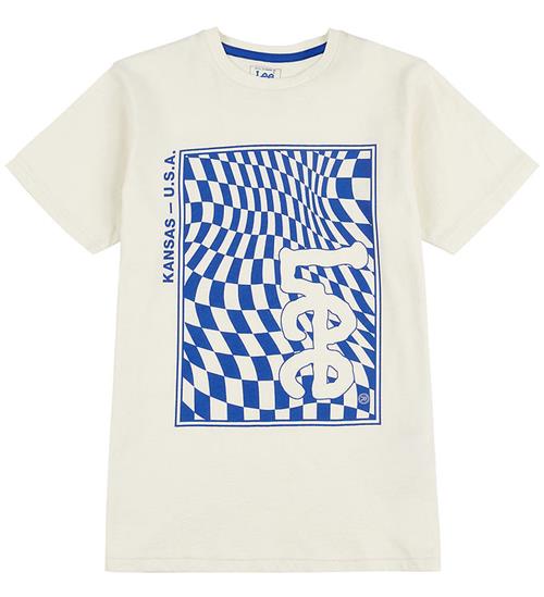 Lee Lee T-Shirt - Checkerboard Graphic - White Asparagus