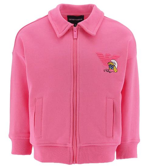 Emporio Armani Cardigan - LyserÃ¸d m. SmÃ¸lfine