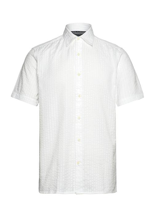 French Connection Ss Seersucker Check Shirt French Connection White