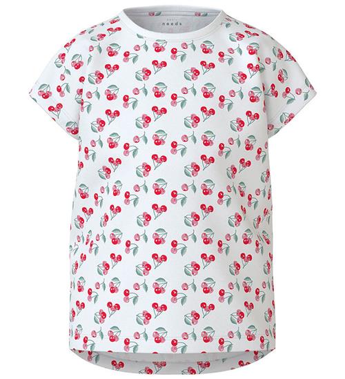 Se Name It Name It T-Shirt - NmfVigga - Bright White/Cherries ved KidsWorld