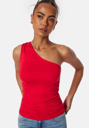 BUBBLEROOM One Shoulder Top Red S