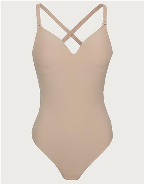 Bye Bra - Beige - Low Back Bodysuit Thong