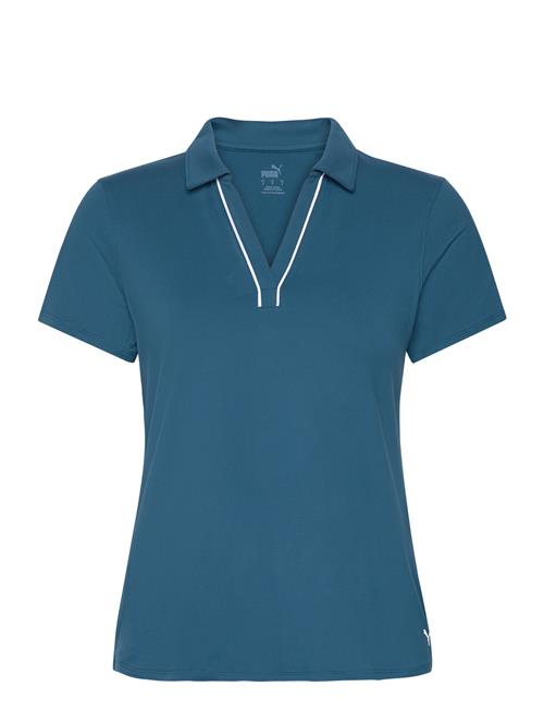 Se PUMA Golf W Cloudspun Piped Ss Polo PUMA Golf Blue ved Booztlet