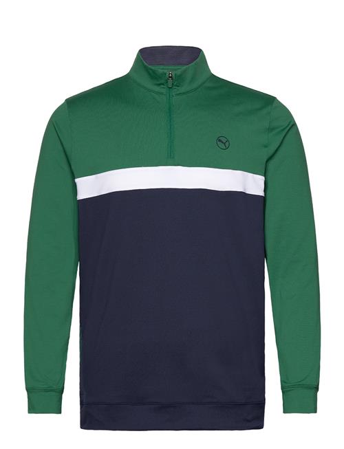 PUMA Golf Pure Colorblock 1/4 Zip PUMA Golf Green