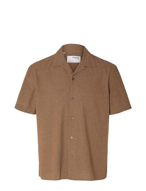 Selected Homme Slhrelaxnew-Linen Shirt Ss Resort Selected Homme Brown