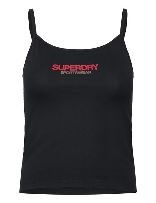 Se Superdry Sport Sportswear Logo Fitted Cami Superdry Sport Black ved Booztlet