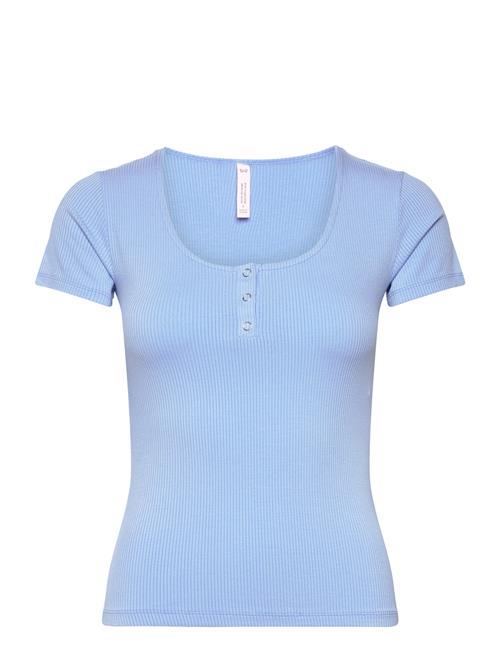 Hunkemöller Top Ss Rib Henley Hunkemöller Blue