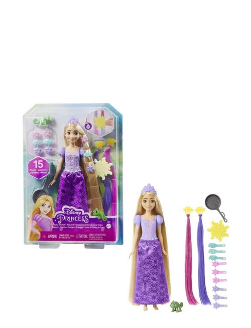 Disney Princess Fairy-Tale Hair Rapunzel Doll And 10+ Hairstyling Accessories, Plus Color Change Disney Princess Patterned