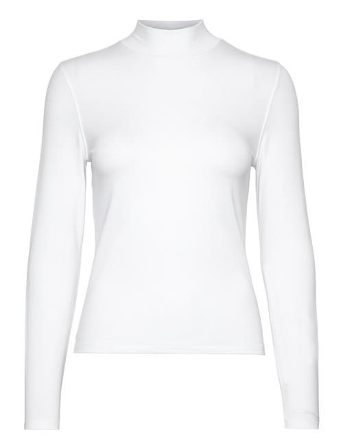 Se Calvin Klein Cotton Modal Ls Mock Neck Calvin Klein White ved Booztlet