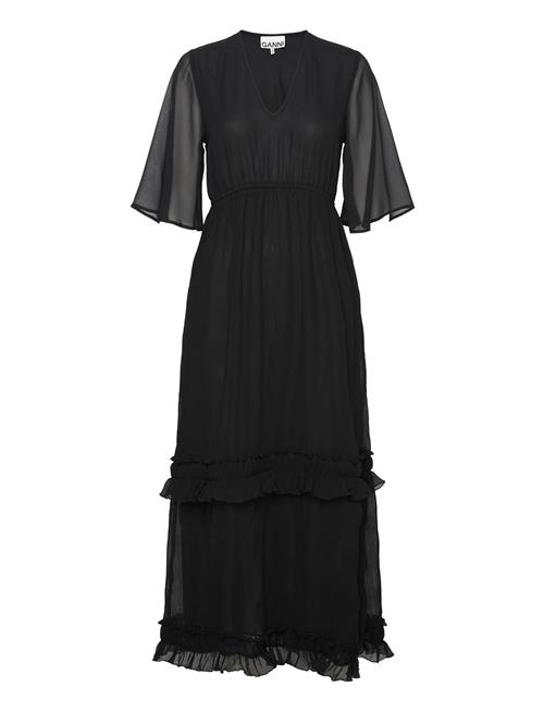 Ganni Pleated Georgette Ganni Black