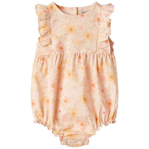 Se Wheat Emmaline Romper Alabaster Flower Bobbles | Lyserød | 68 cm ved Babyshop