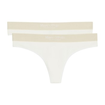 Marc O'Polo Marc O Polo Casual Thong Trusser 2P Hvid bomuld Small Dame