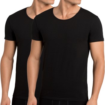 Sloggi 2P Men 24 7 T-Shirt Sort bomuld Medium Herre