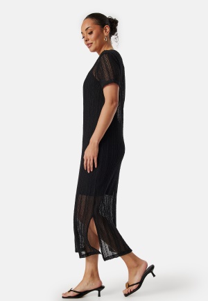 Se VILA Vigardea O-Neck S/S ankle dress Black S ved Bubbleroom