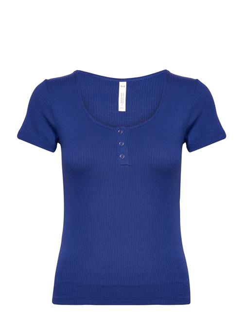 Hunkemöller Top Ss Rib Henley Hunkemöller Blue