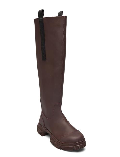 Se Ganni Recycled Rubber Country Boot Ganni Burgundy ved Booztlet