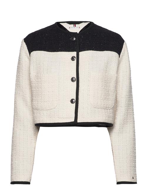 Se Tommy Hilfiger Cropped Tweed Jacket Tommy Hilfiger Cream ved Booztlet