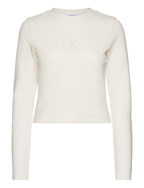 Calvin Klein Jeans Monogram Waffle Long Sleeve Calvin Klein Jeans Cream