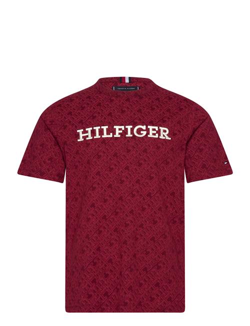 Tommy Hilfiger Aop Monogram Tee Tommy Hilfiger Burgundy