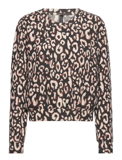 Hunkemöller Top Ls Brushed Jersey Leopard Hunkemöller Black