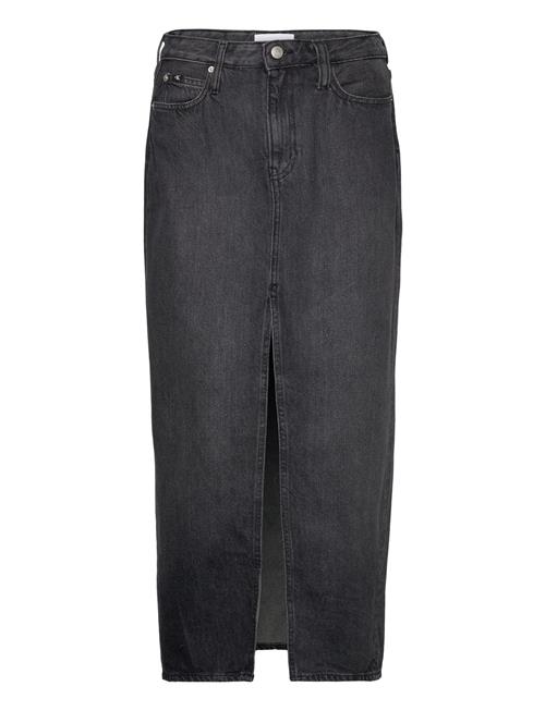 Calvin Klein Jeans Front Split Maxi Denim Skirt Calvin Klein Jeans Black