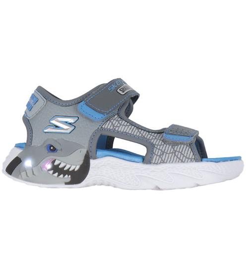 Se Skechers Sandaler m. Lys - Creature-Splash - Charcoal Blue ved KidsWorld