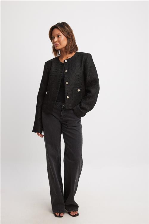 NA-KD Tweedblazer - Black