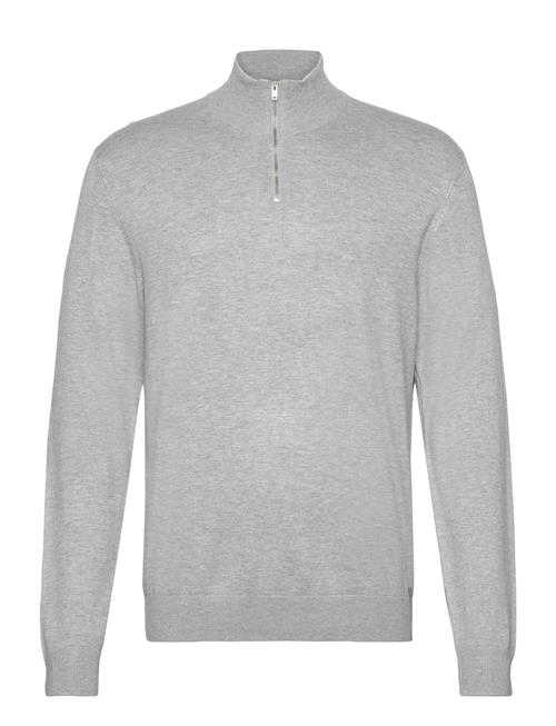 Se Lindbergh Ecovero Half Zip L/S Knit Lindbergh Grey ved Booztlet