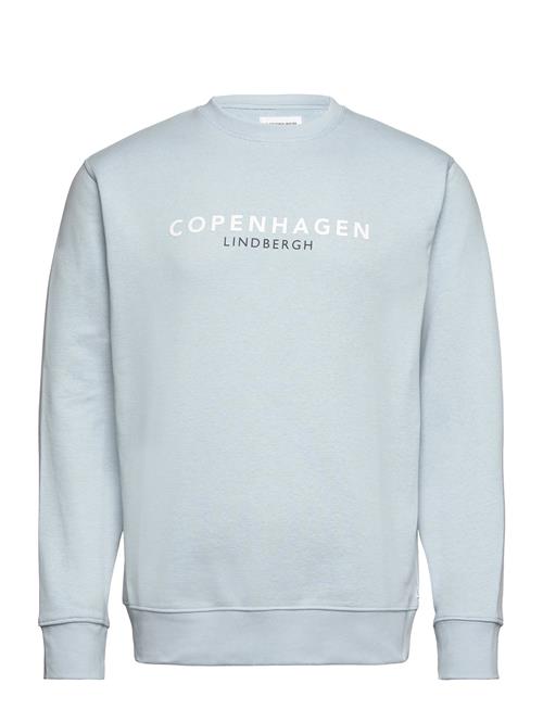 Lindbergh O-Neck Printed Sweat Lindbergh Blue