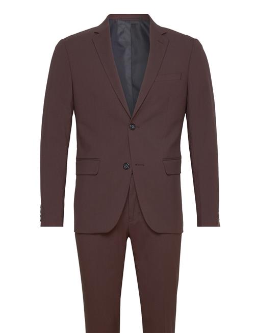 Lindbergh Plain Mens Suit - Normal Length Lindbergh Burgundy