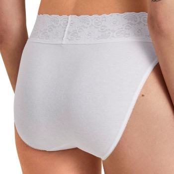 Calida Trusser 2P Lycraspitze Panty Blå/Hvid bomuld Large Dame