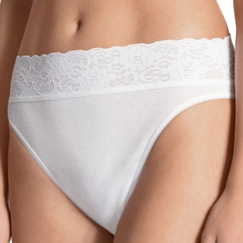 Calida Trusser 2P Lycraspitze Panty Hvid bomuld Medium Dame