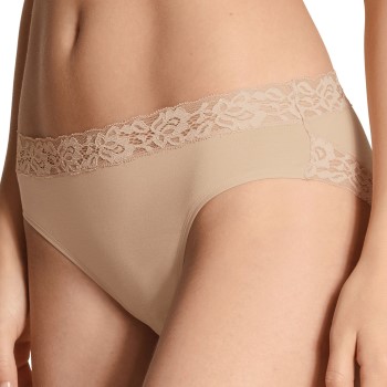 Calida Trusser Natural Comfort Lace Brief Beige bomuld Small Dame