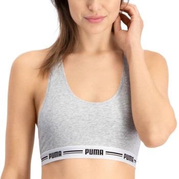 Puma Bh Iconic Racer Back Bra Grå Small Dame