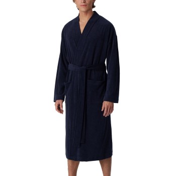 Se Schiesser Terry Bathrobe Marineblå Large Herre ved Timarco