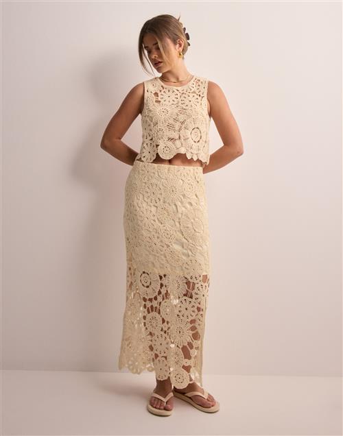 Vero Moda - Beige - Vmlili H/W Calf Crochet Skirt Wvn P