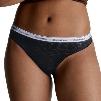 Calvin Klein Trusser Lace Thong Sort polyamid Medium Dame