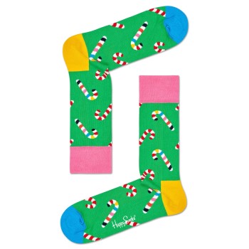 Happy socks Strømper 2P Candy Cane Sock Grøn Mønster bomuld Str 41/46