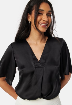 BUBBLEROOM Pasion Satin Blouse Black L