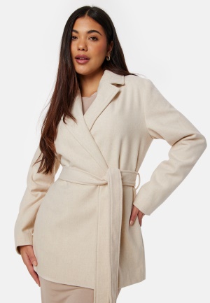 Se BUBBLEROOM Vendy Wool Blend Coat Light beige 44 ved Bubbleroom