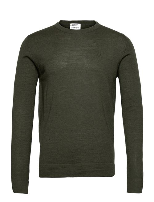 Lindbergh Merino Knit O-Neck Lindbergh Green