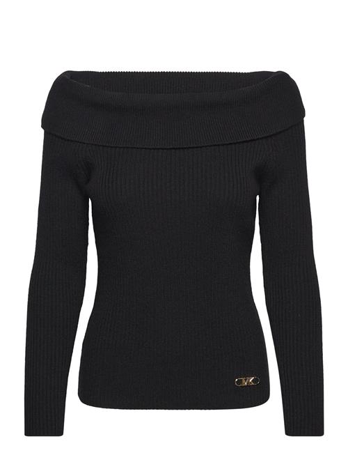 Se Michael Kors Off Shldr Fold Swtr Top Michael Kors Black ved Booztlet